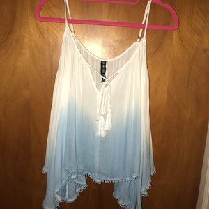 White to blue ombré top.